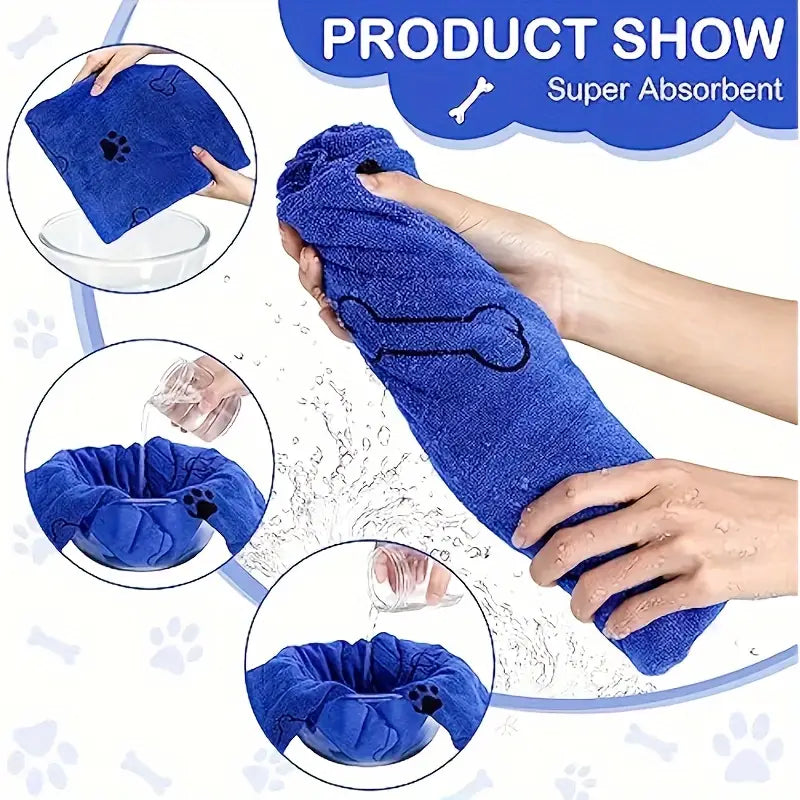 4-Pack Quick-Dry Dog Towels – Soft & Absorbent